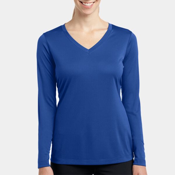 Ladies Long Sleeve PosiCharge ® Competitor V Neck Tee Thumbnail